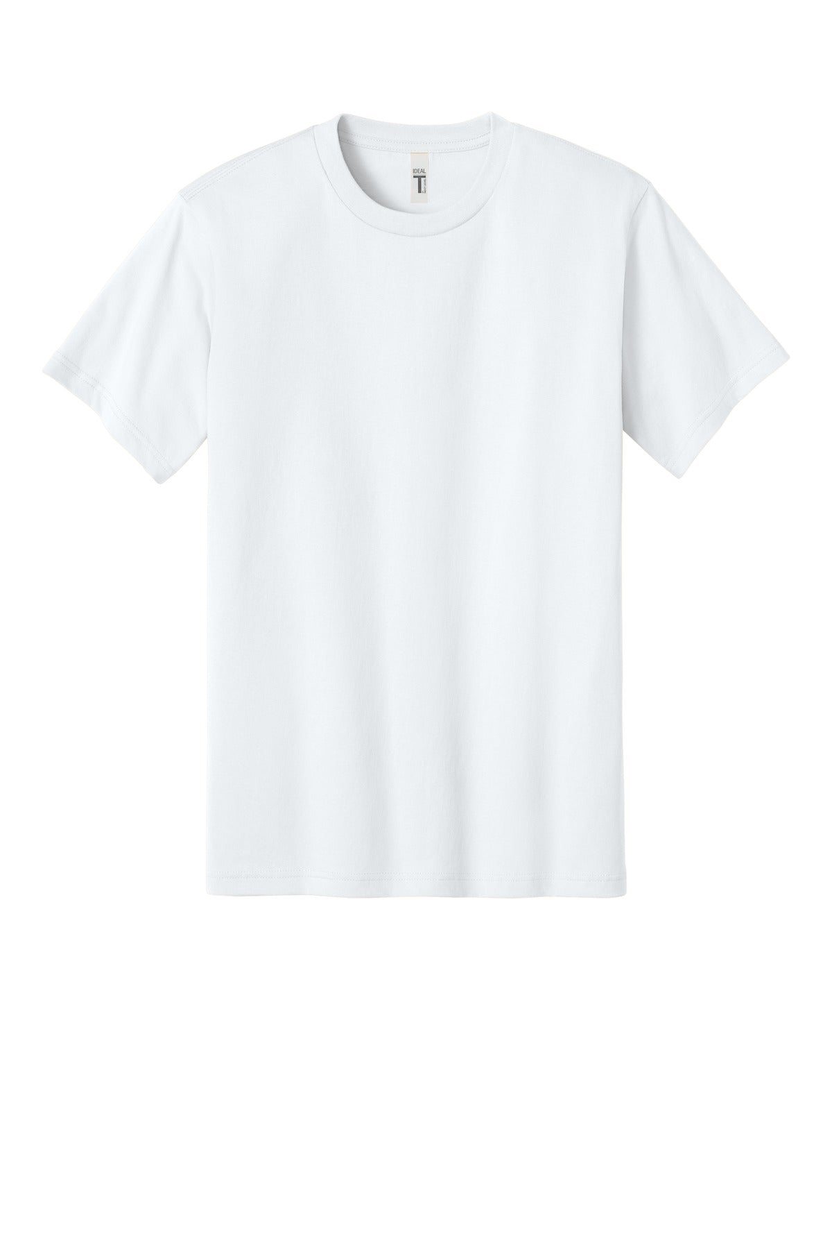 Front View of White Next Level Apparel Ideal Jersey Tee NL1810