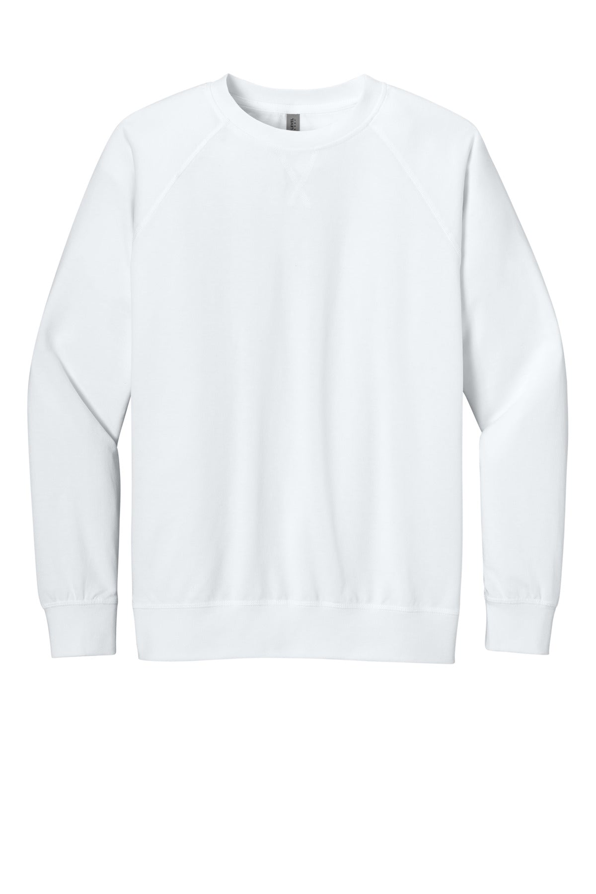 Front View of White Next Level Apparel Laguna Raglan Sweatshirt NL9000