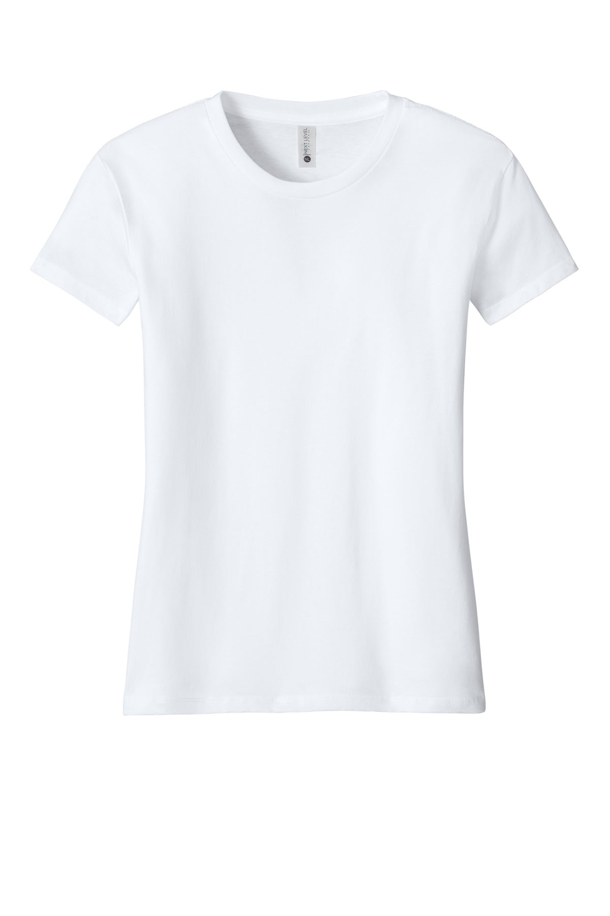 Front View of White Next Level Apparel Women's Cotton Relaxed Tee NL3910
