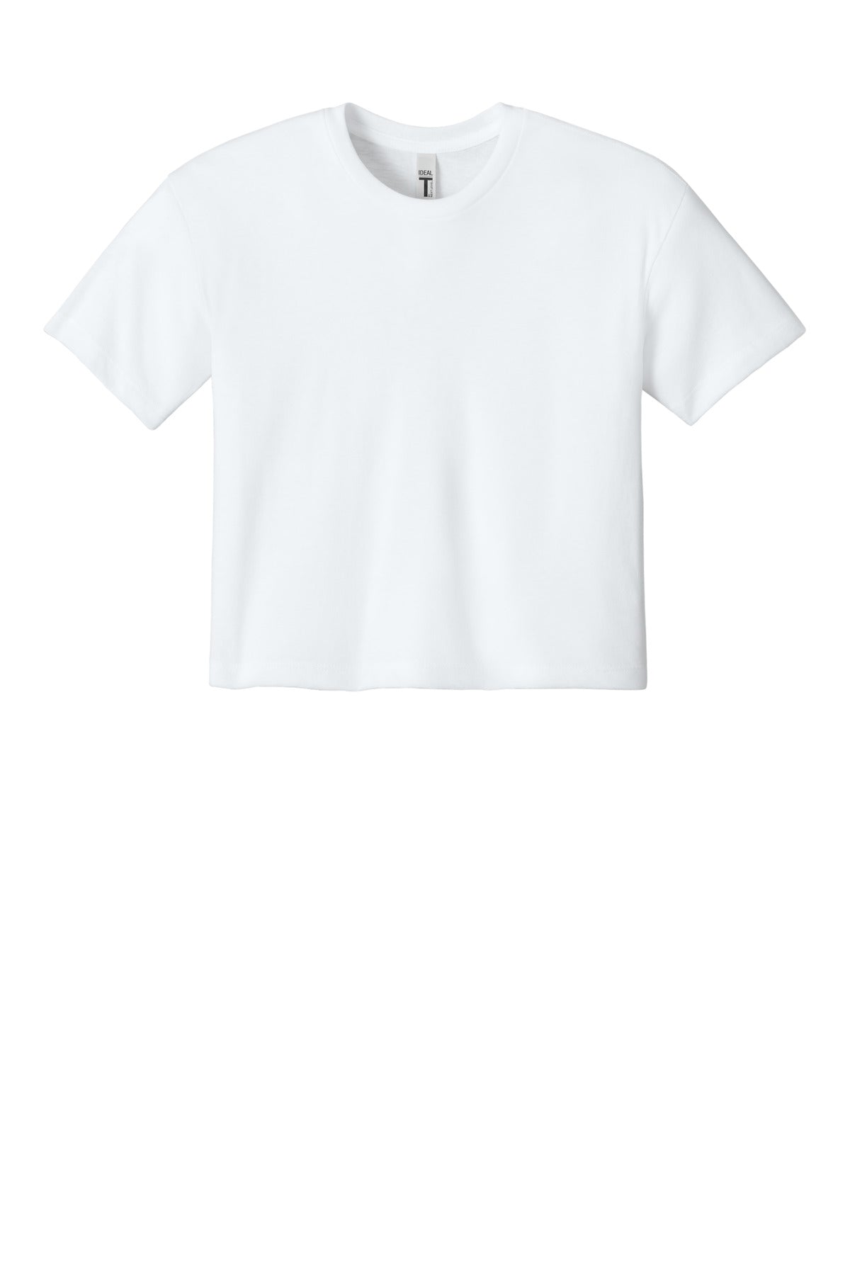Front View of White Next Level Apparel Women's Ideal Crop Top NL1580