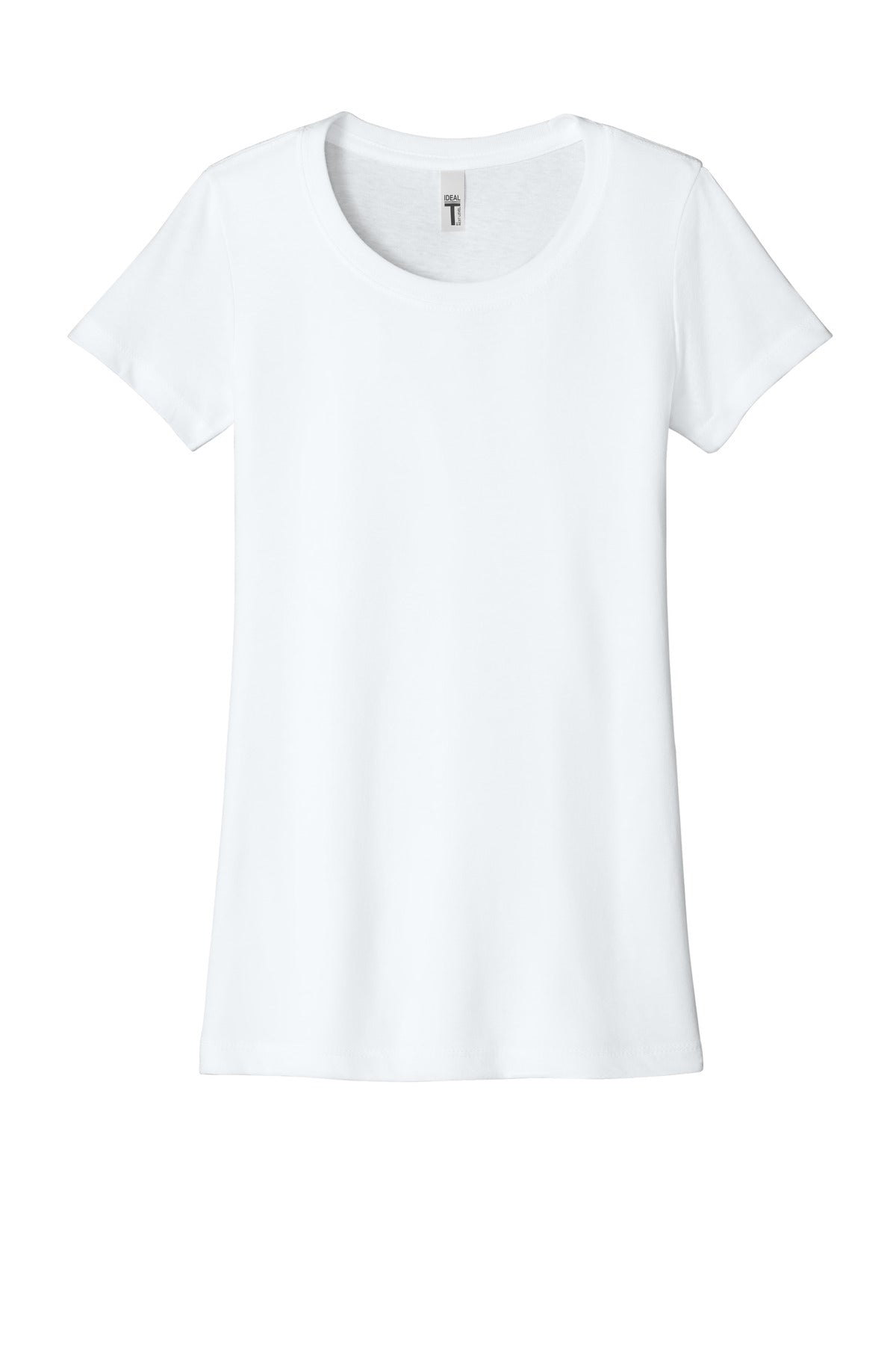 Front View of White Next Level Apparel Women's Ideal Tee NL1510