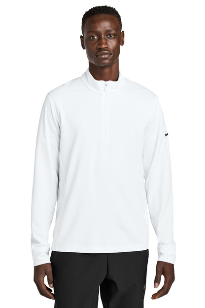 Front View of White Nike Essential 1/2-Zip Cover-Up NKHM8036