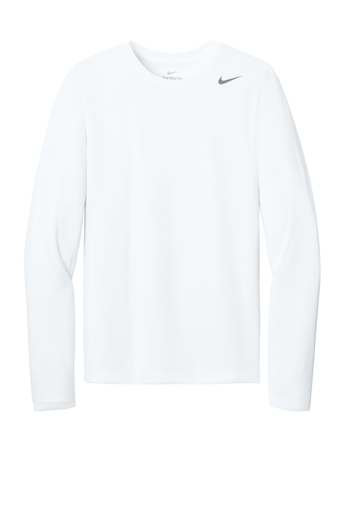 Front View of White Nike Team rLegend Long Sleeve Tee NKHQ4550
