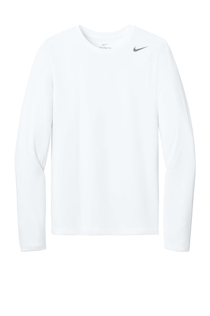 Front View of White Nike Team rLegend Long Sleeve Tee NKHQ4550
