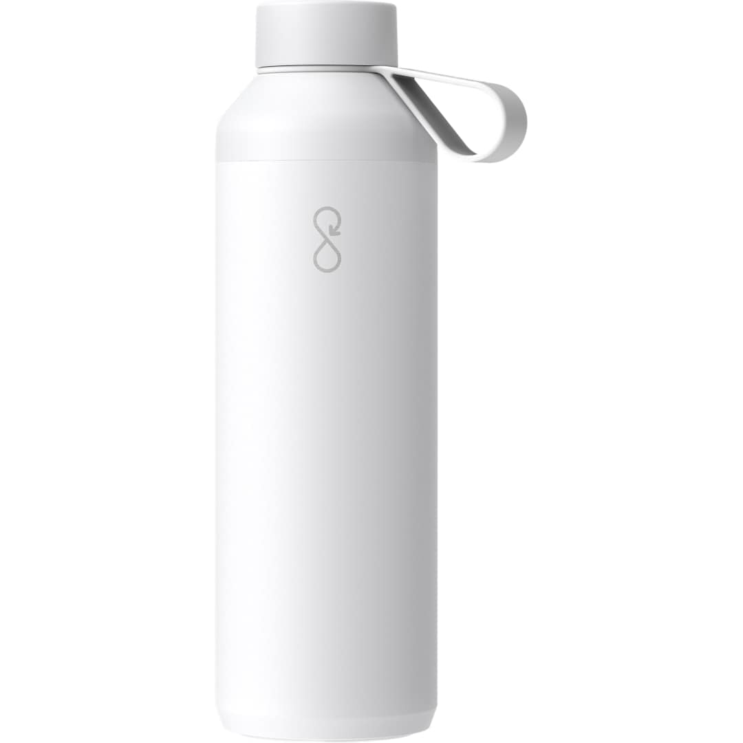 Front View of White Ocean Bottle Peak OG Bottle 24oz plain