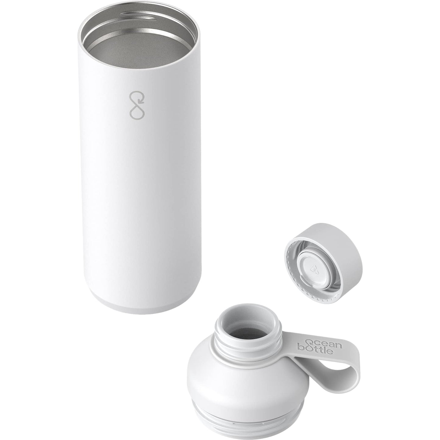 Front View of White Ocean Bottle Peak OG Bottle 24oz plain