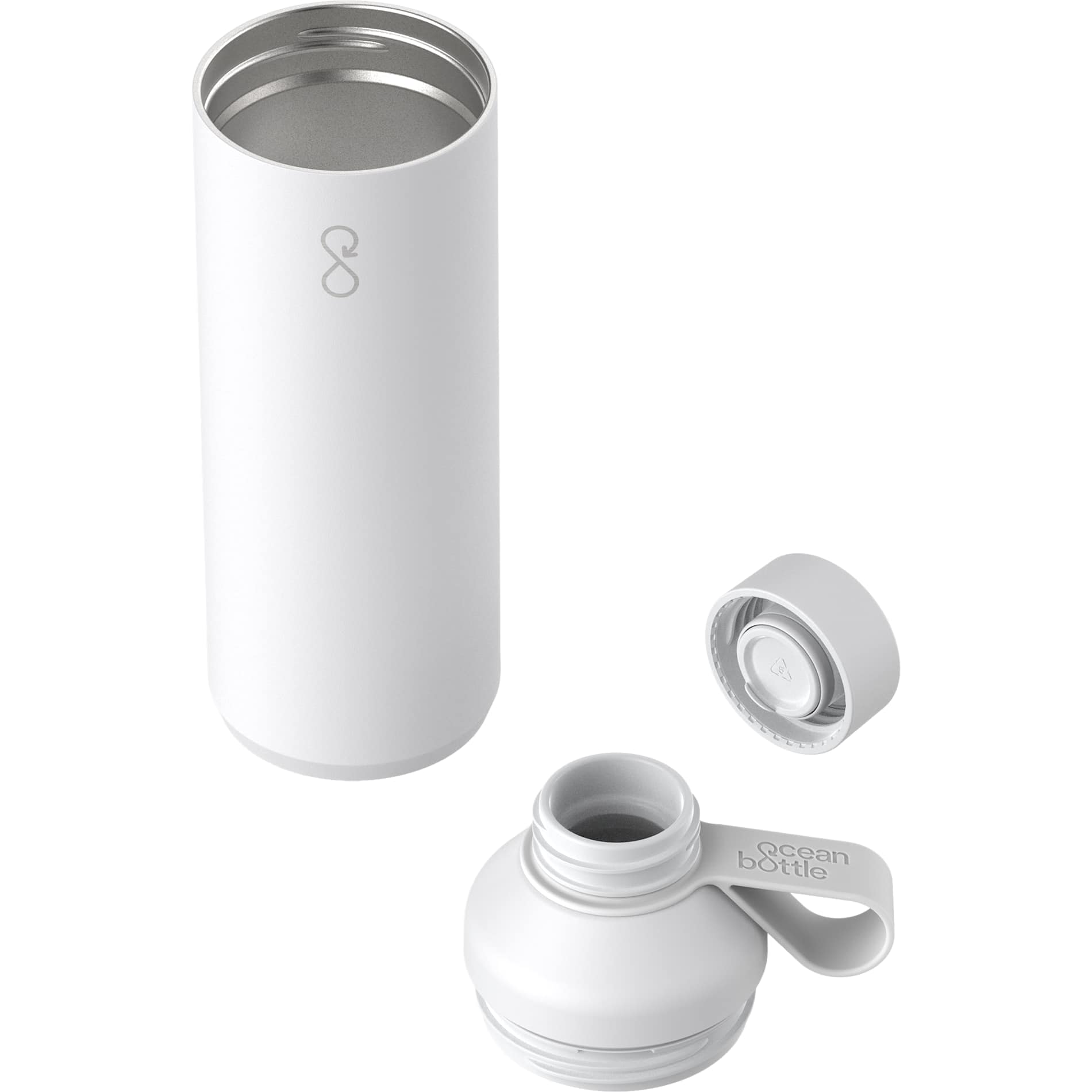 Front View of White Ocean Bottle Peak OG Bottle 24oz plain