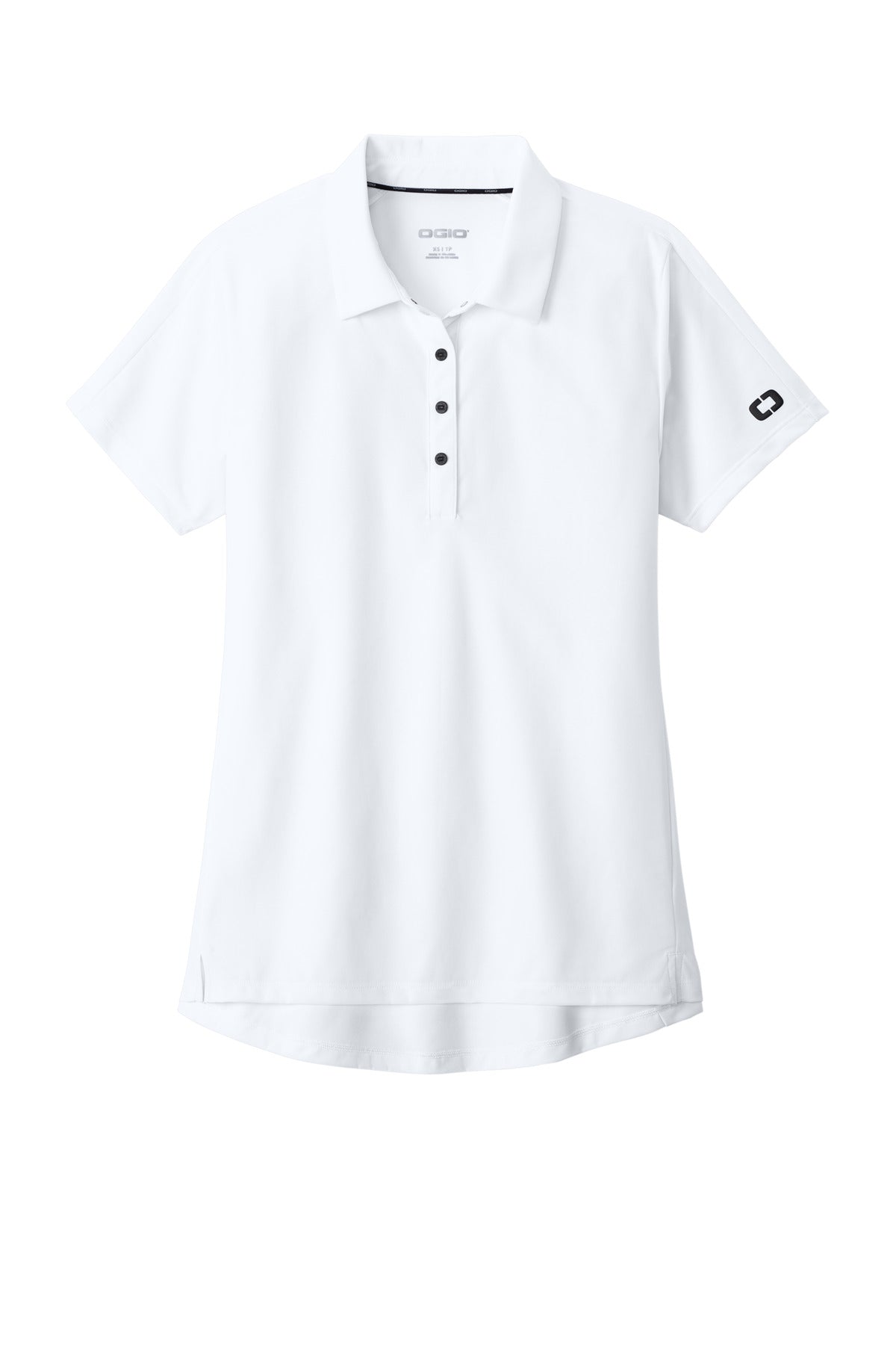 Front View of White OGIO Women's Envision Polo LOG154