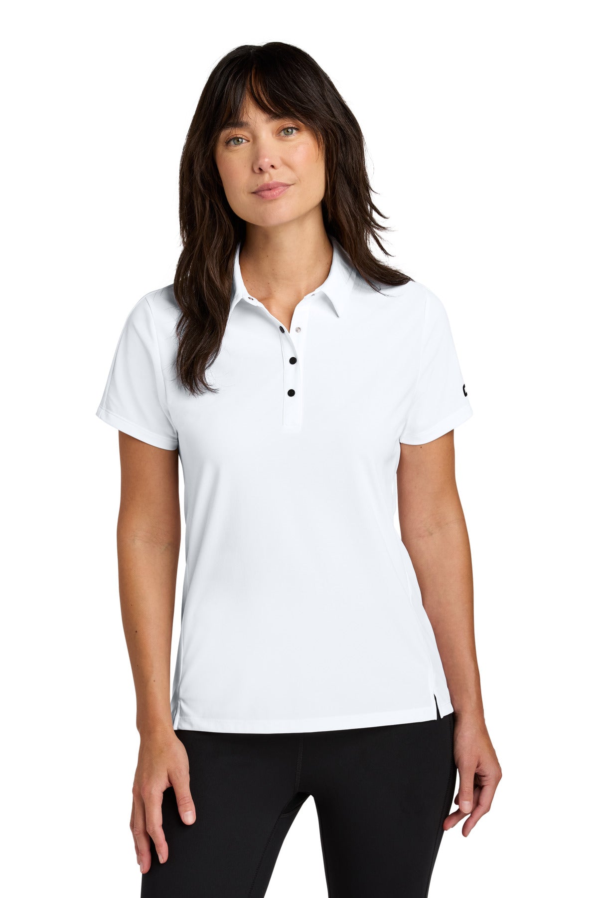 Front View of White OGIO Women's Envision Polo LOG154