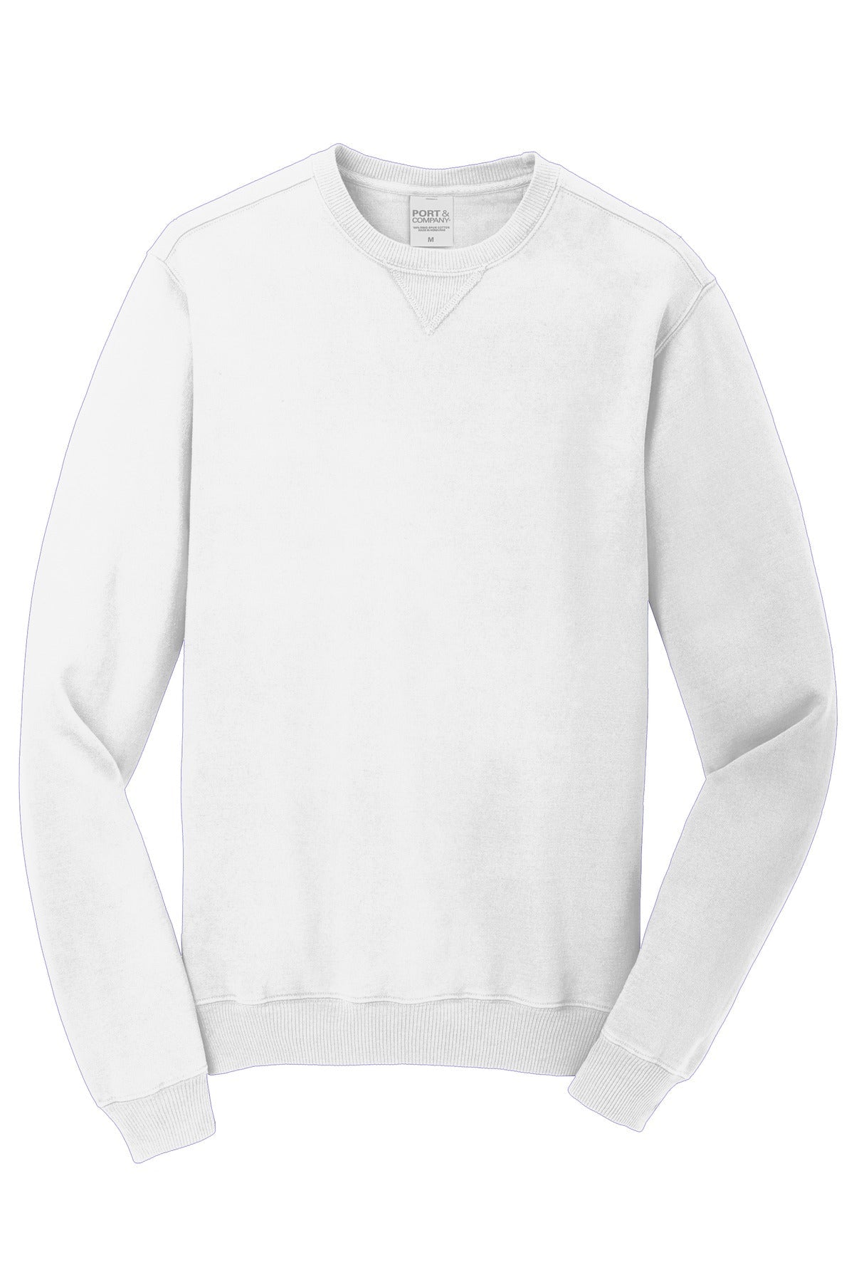 Front View of White Port & Co Beach Wash Garment-Dyed Crewneck Sweatshirt PC098