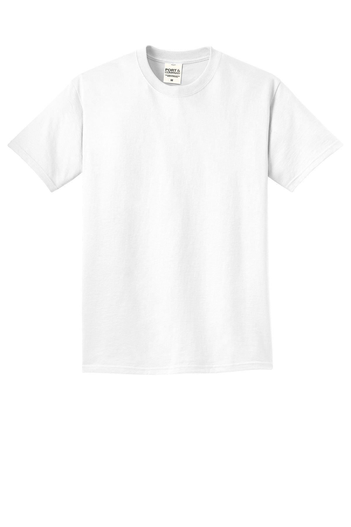 Front View of White Port & Co Beach Wash Garment-Dyed Tee. PC099