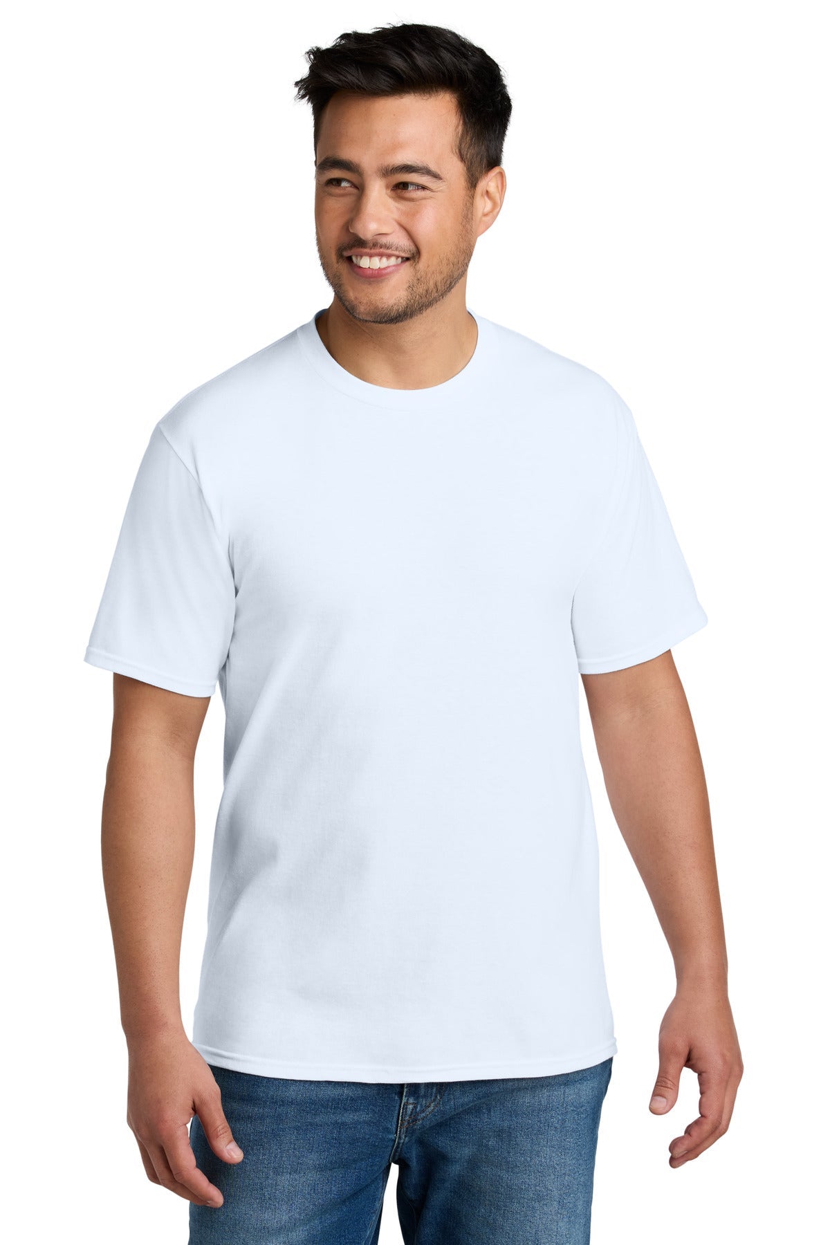 Front View of White Port & Co CVC Tee PC340