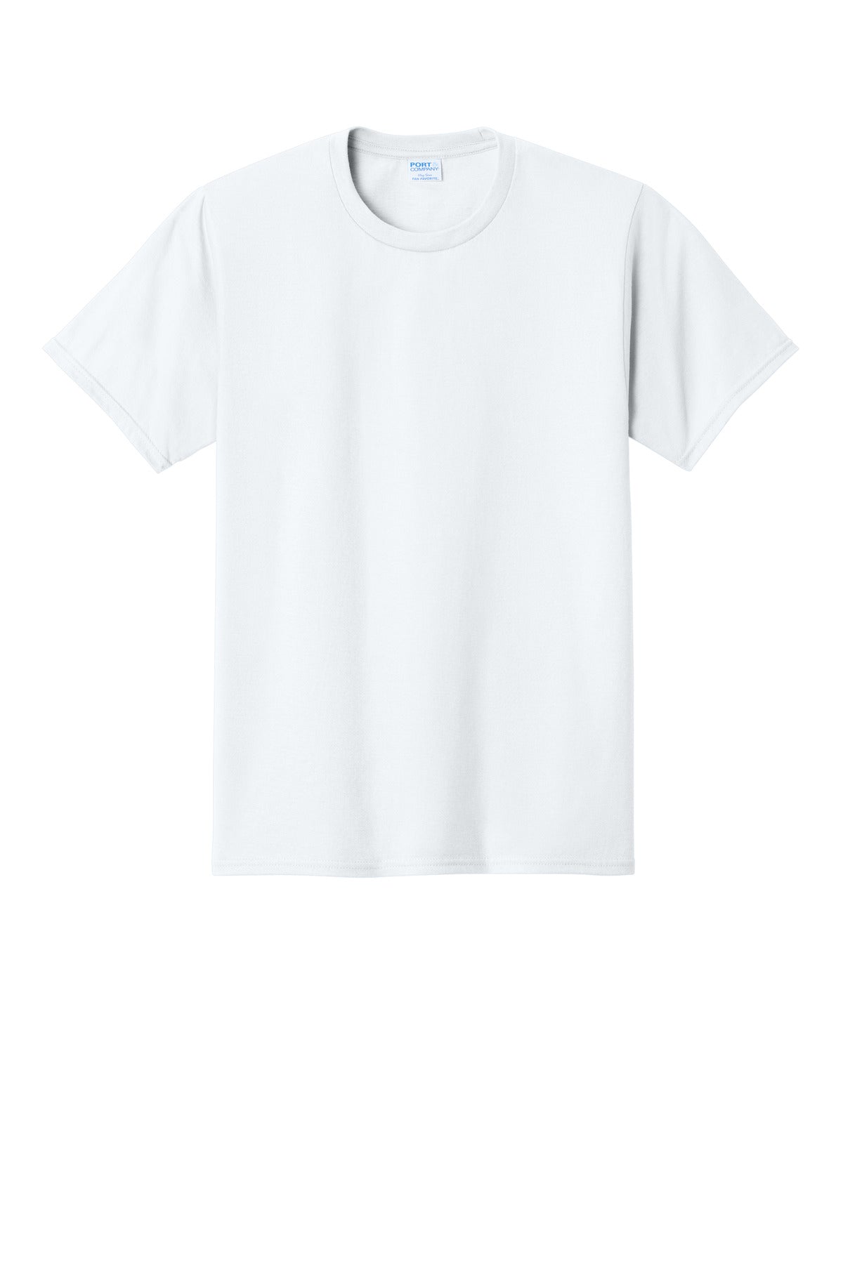 Front View of White Port & Co Fan Favorite Tee. PC450
