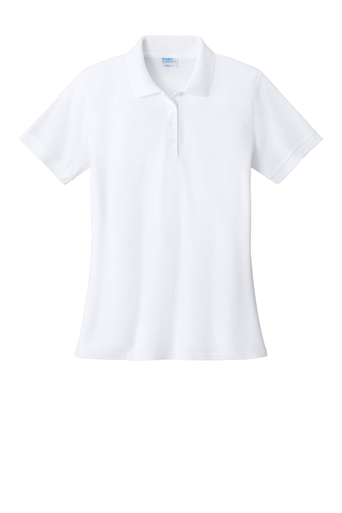 Front View of White Port & Co Women's Core Blend Pique Polo. LKP155