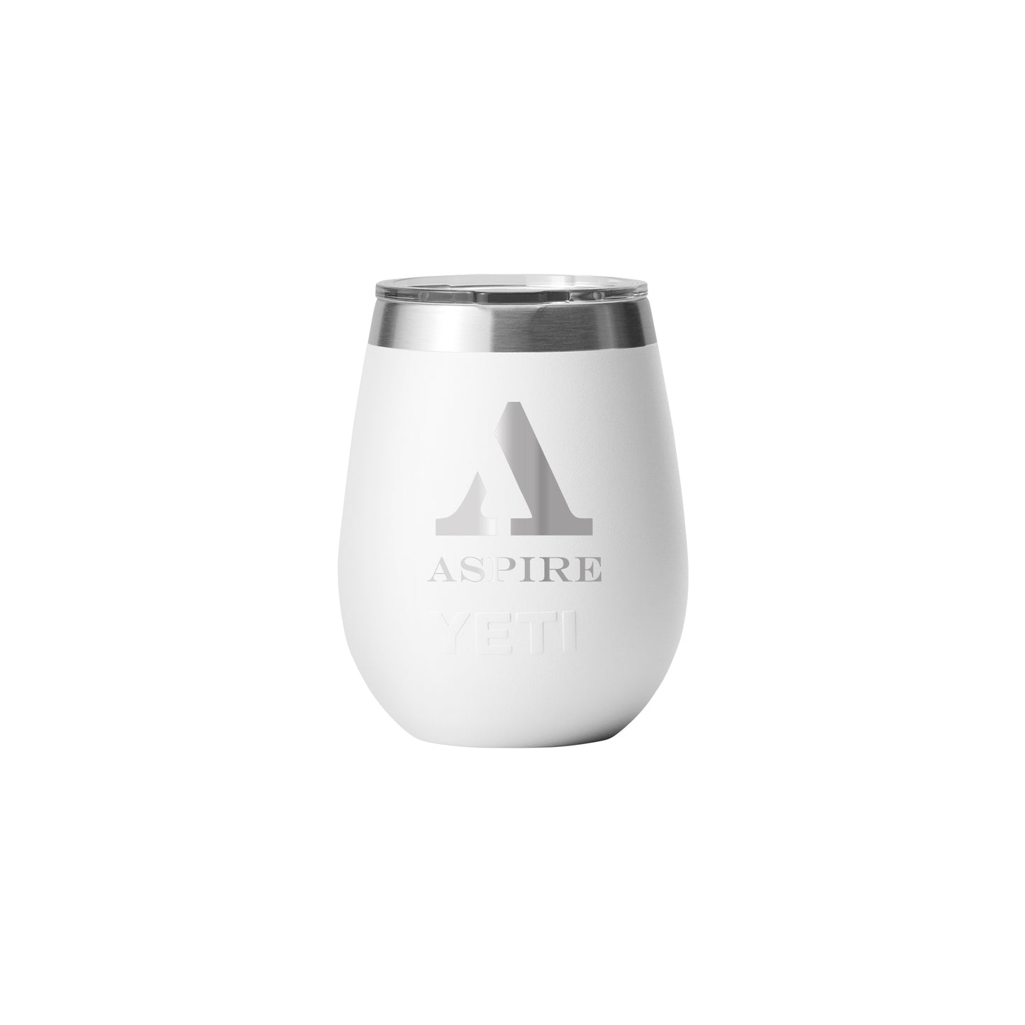 Front View of White Rambler® 10 oz Wine Tumbler with MagSlider™ Lid
