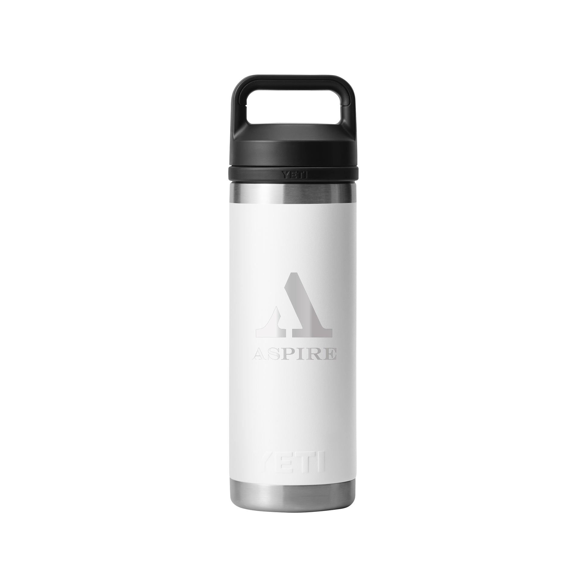 Front View of White Rambler® 18 oz Water Bottle with Chug Cap
