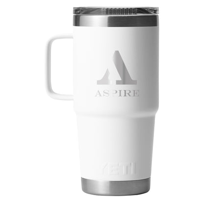Front View of White Rambler® 20 oz Travel Mug