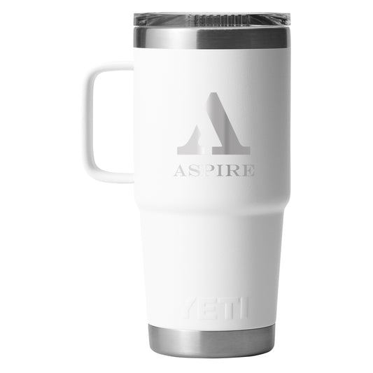Front View of White Rambler® 20 oz Travel Mug