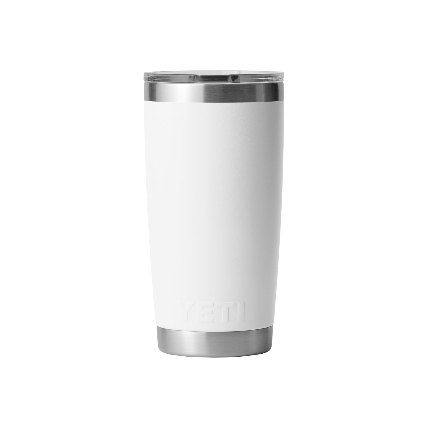 Front View of White Rambler® 20 oz Tumbler MagSlider™ Lid plain