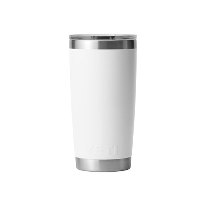 Front View of White Rambler® 20 oz Tumbler MagSlider™ Lid plain