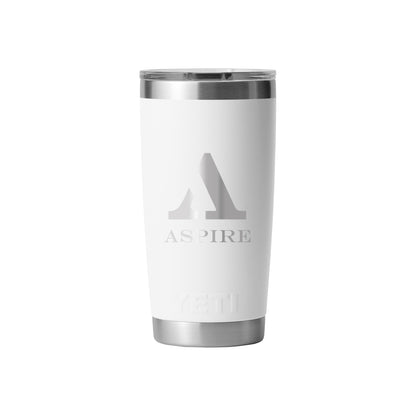 Front View of White Rambler® 20 oz Tumbler MagSlider™ Lid