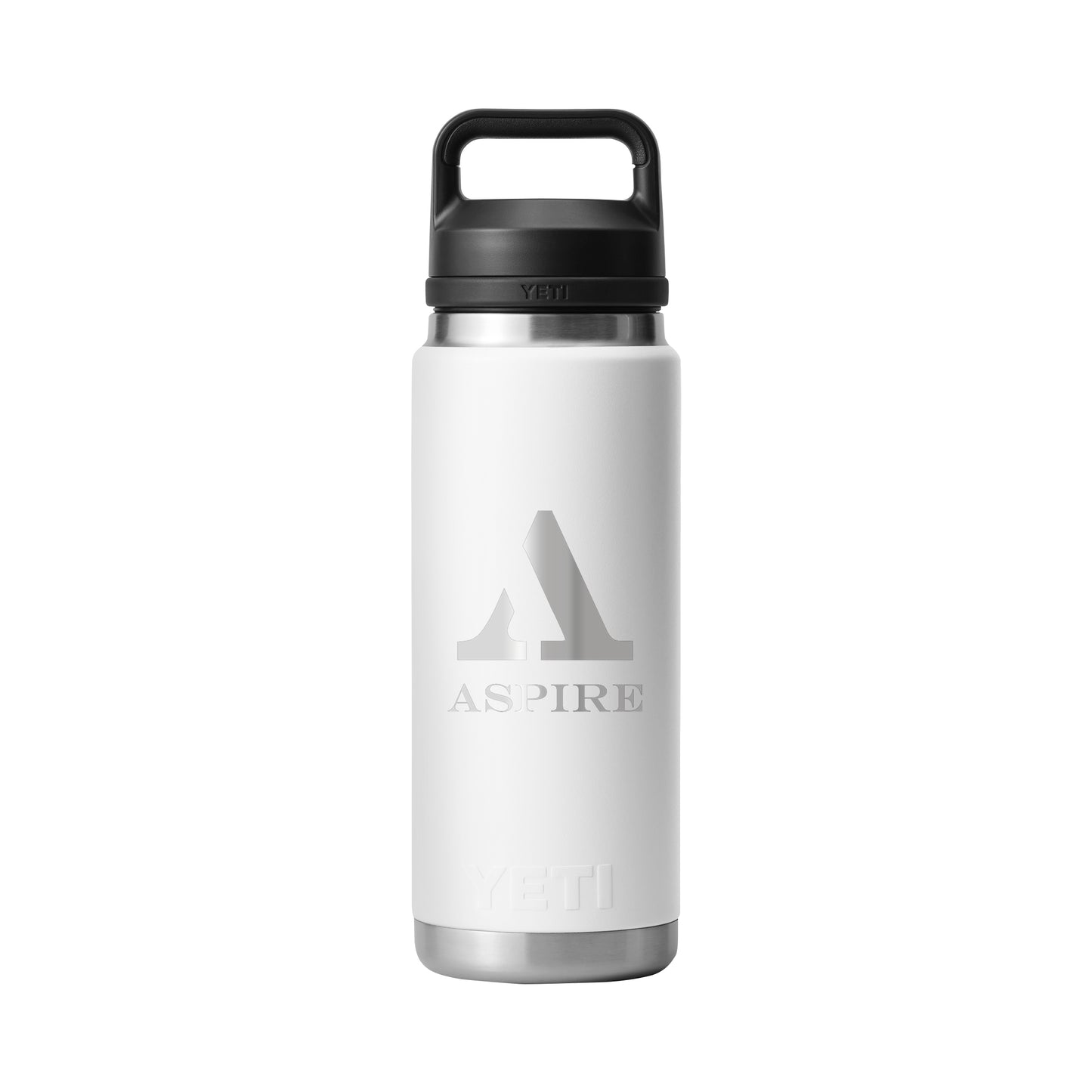 Front View of White Rambler® 26 oz Water Bottle with Chug Cap