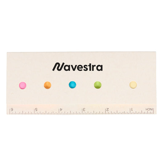 Front View of White Recycled Milk Carton Sticky Notes & Ruler Pad