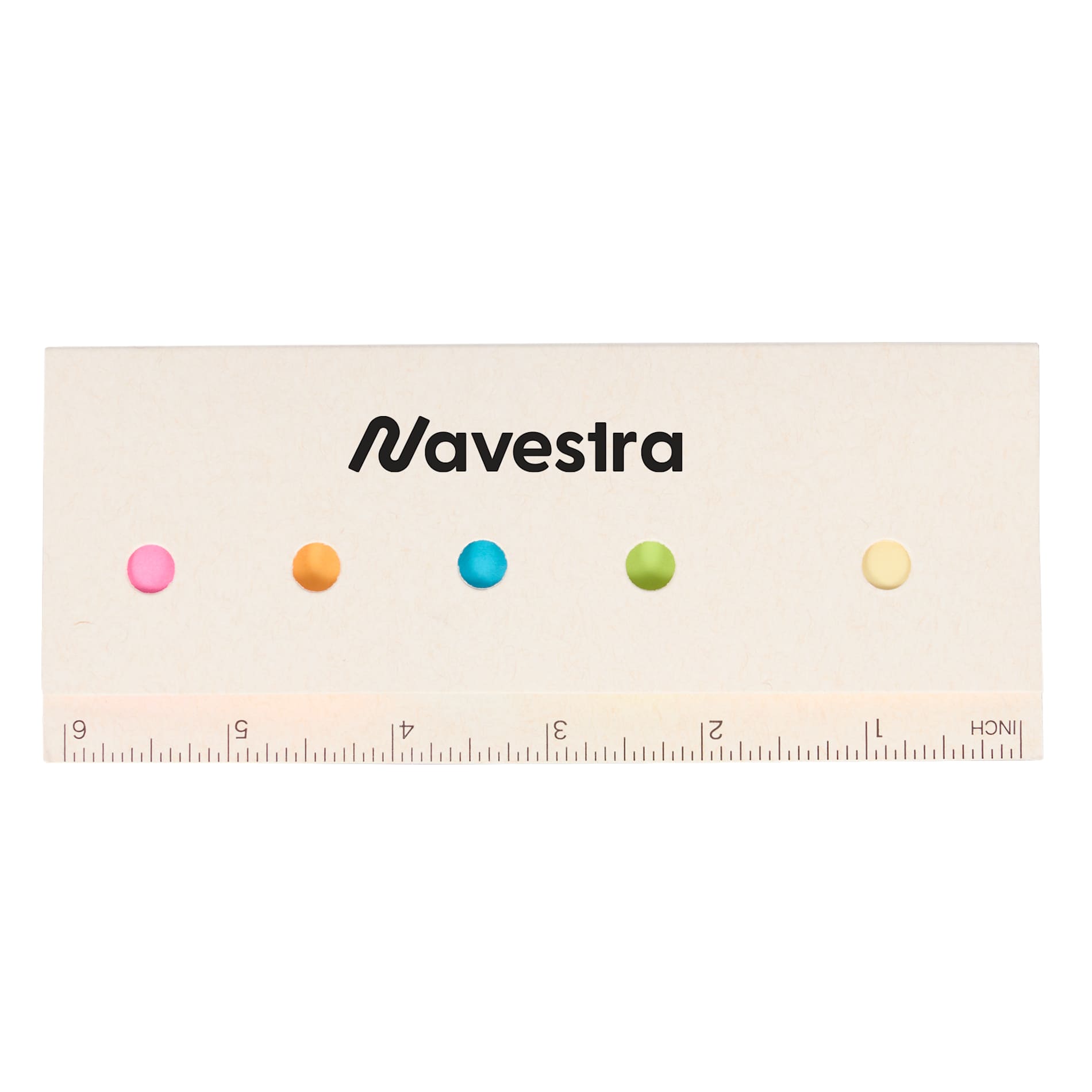 Front View of White Recycled Milk Carton Sticky Notes & Ruler Pad