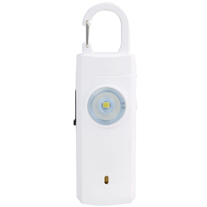 Front View of White Safety Alarm Keychain plain