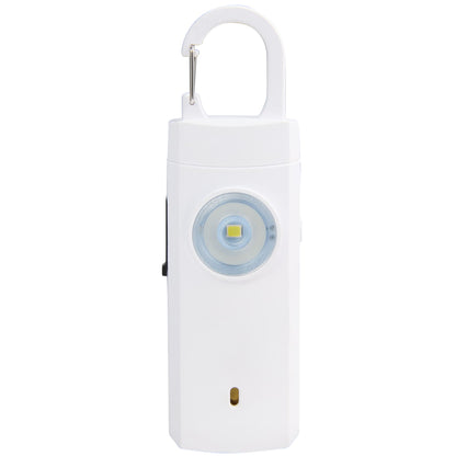 Front View of White Safety Alarm Keychain plain