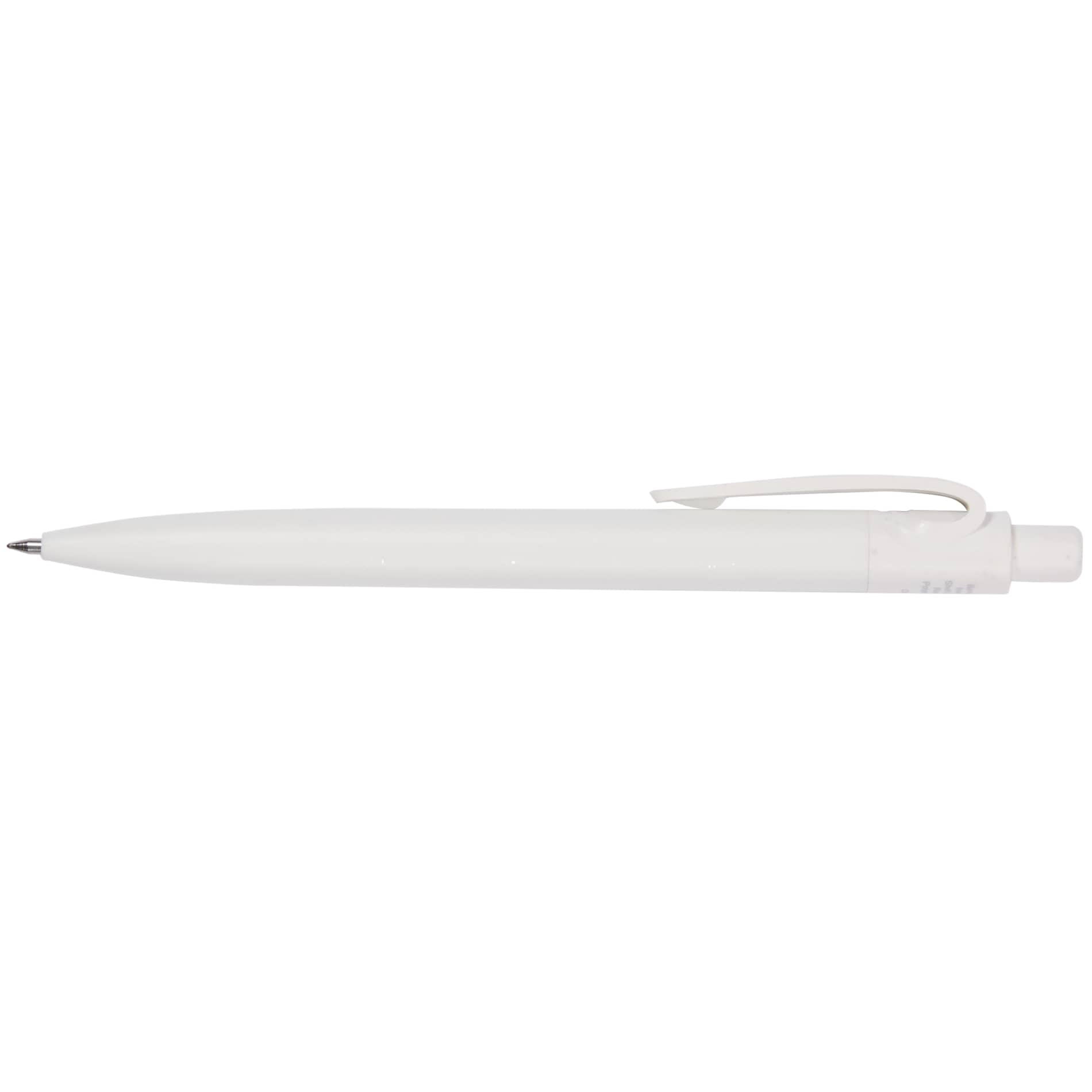 Front View of White Shoreside Gel Pen plain