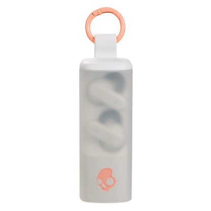 Front View of White Skullcandy Dime Evo True Wireless Earbuds plain