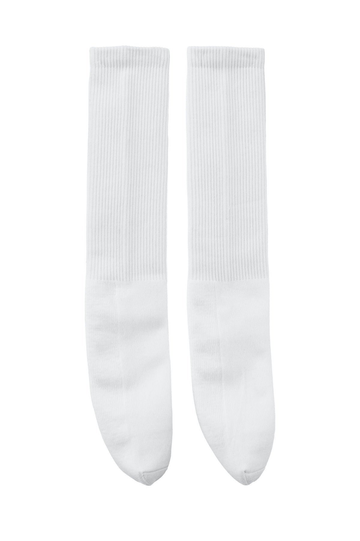 Front View of White Sport-Tek All Sport OTC Socks STA05