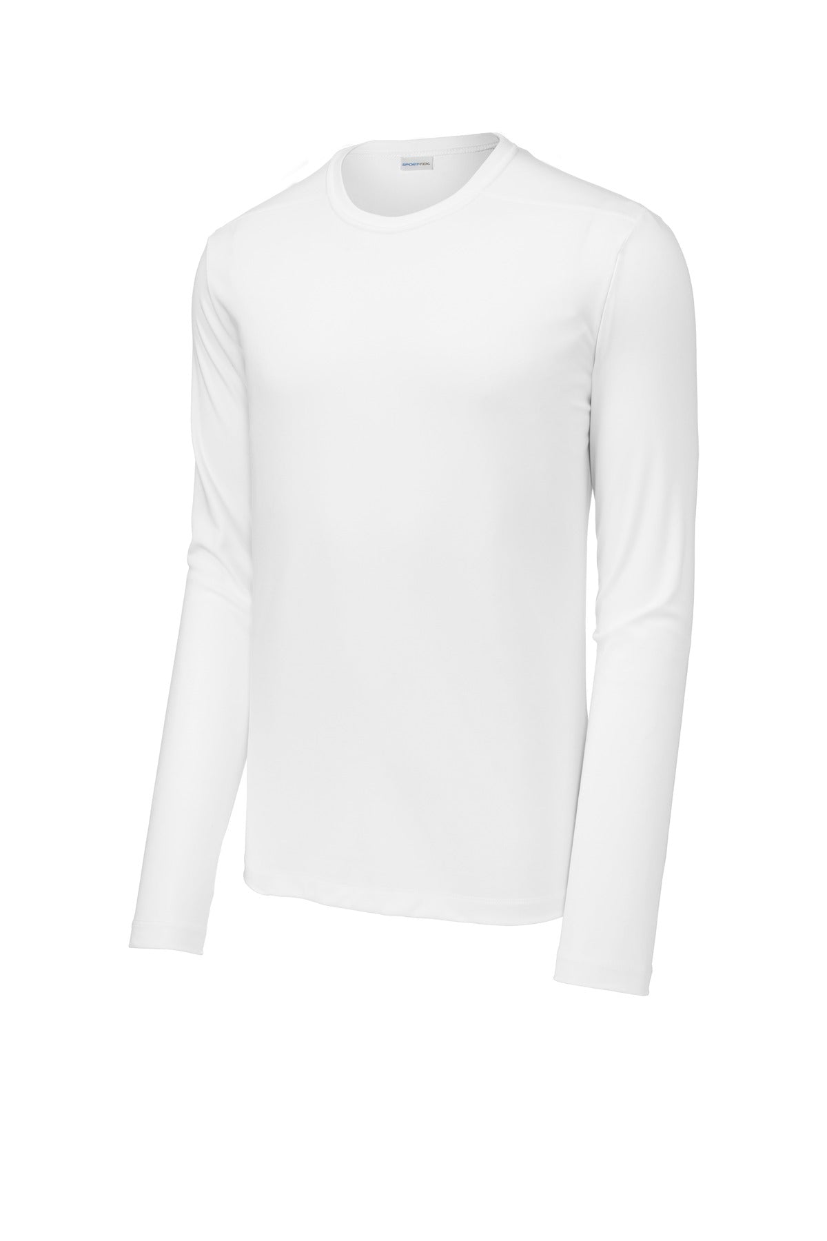 Front View of White Sport-Tek Posi-UV Pro Long Sleeve Tee. ST420LS