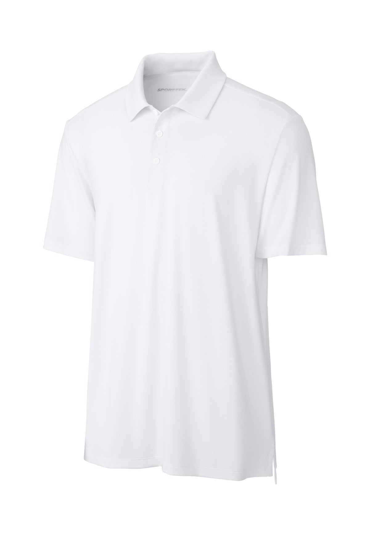 Front View of White Sport-Tek Versa Polo ST490