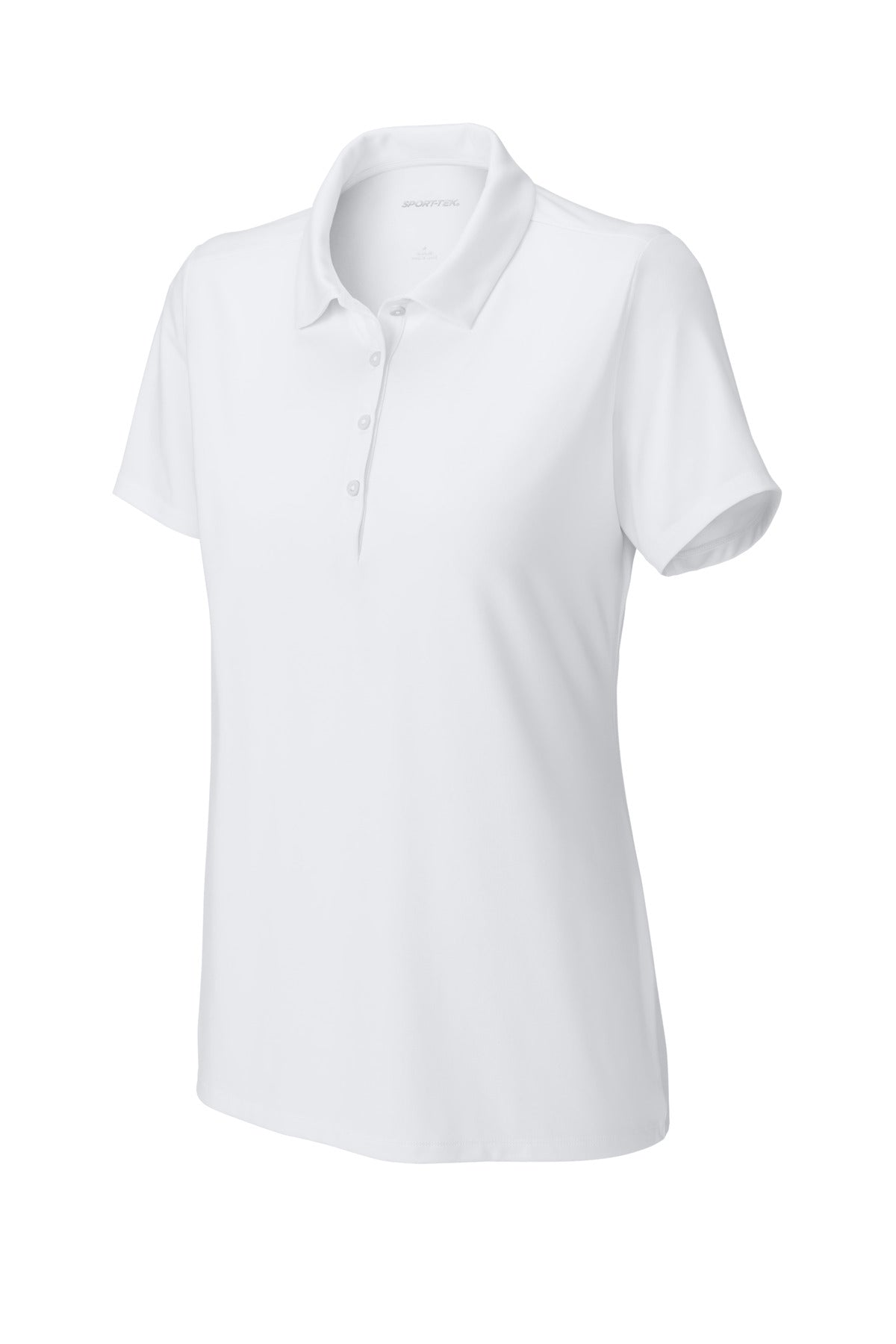 Front View of White Sport-Tek Women's Versa Polo LST490