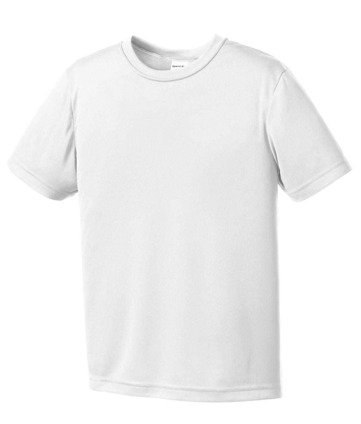 Front View of White Sport-Tek Youth PosiCharge Competitor Tee. YST350
