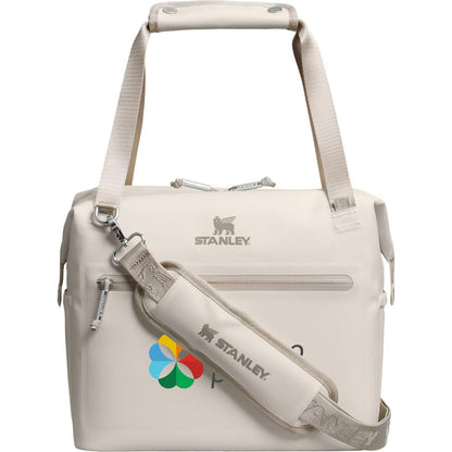 Front View of White Stanley Julienne Midi 20 Can Cooler