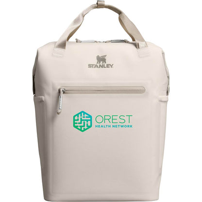 Front View of White Stanley Madeline Mini 20 Can Cooler Backpack