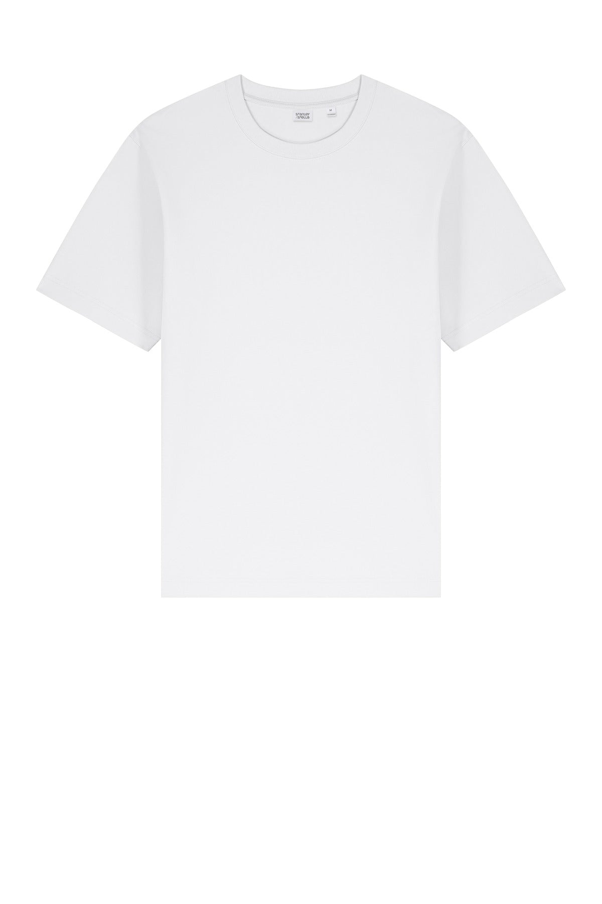 Front View of White Stanley/Stella Unisex Freestyler Heavyweight Tee SXU018