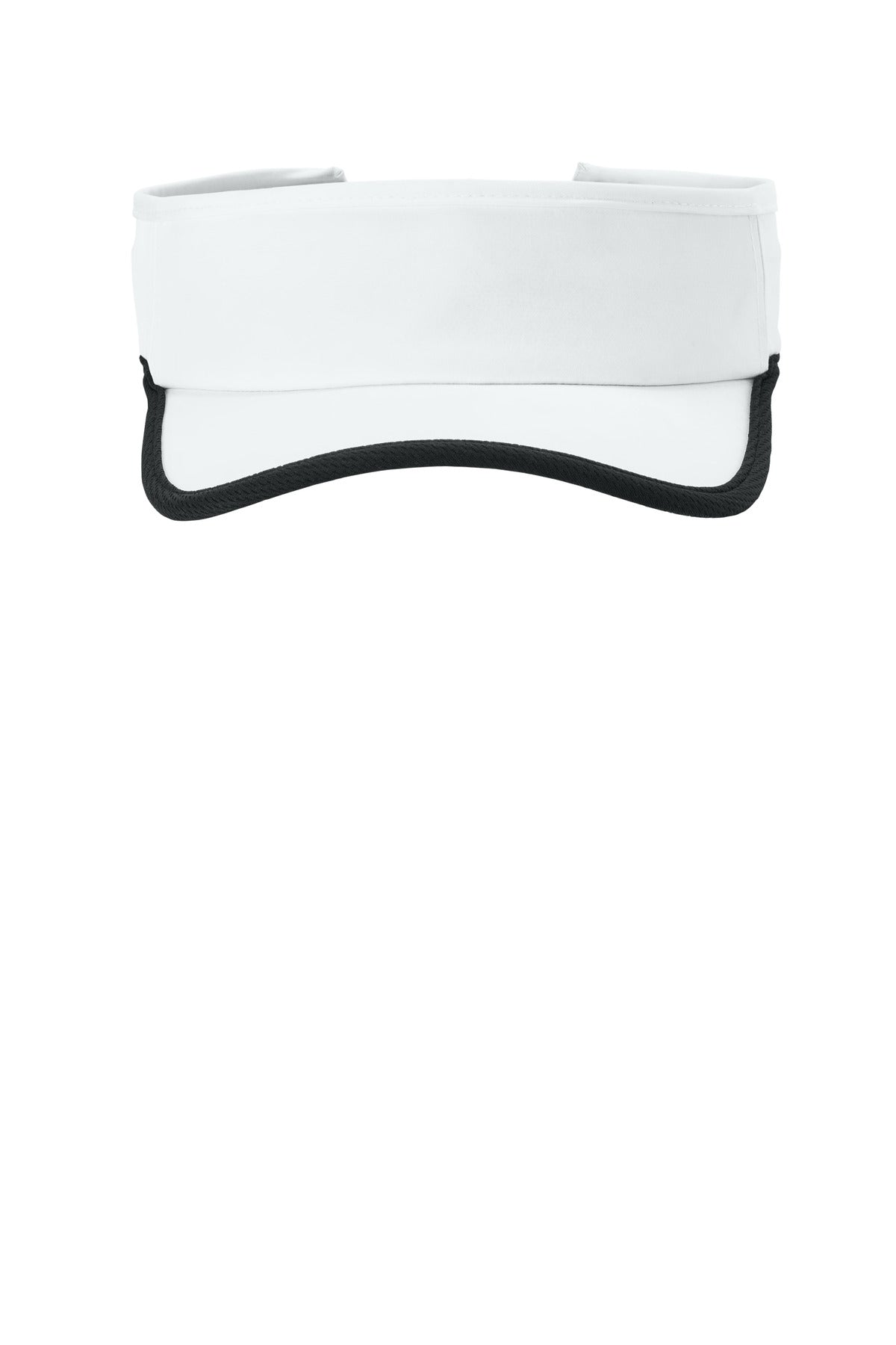 Front View of White/Blk Sport-Tek Repeat Visor STC57