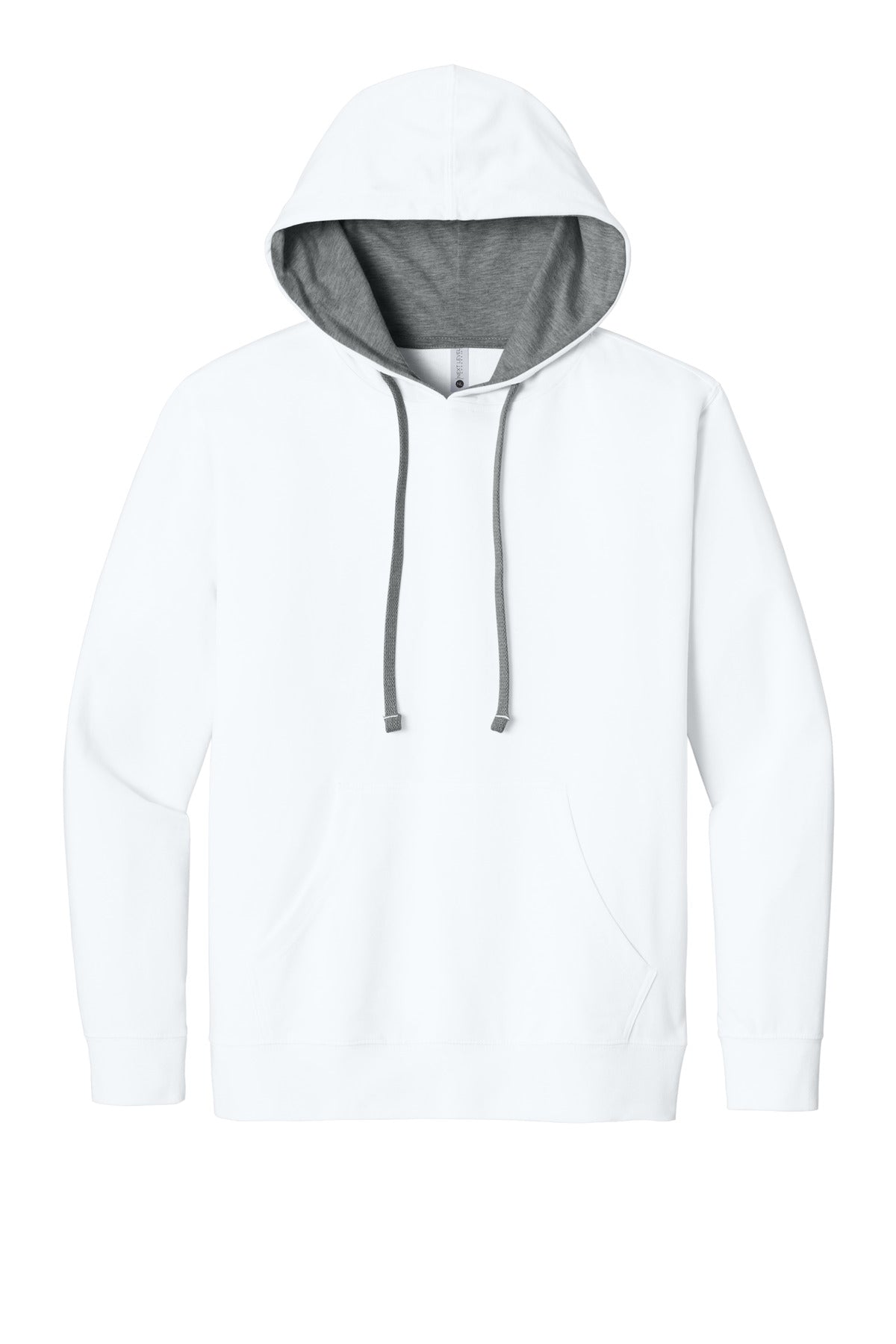 Front View of Wht/HtGray Next Level Apparel Laguna Hoodie NL9301