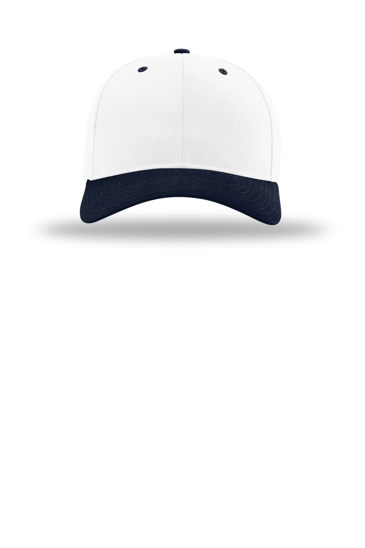 Front View of Wht/Wht/Nv Richardson Pro Twill Snapback 212