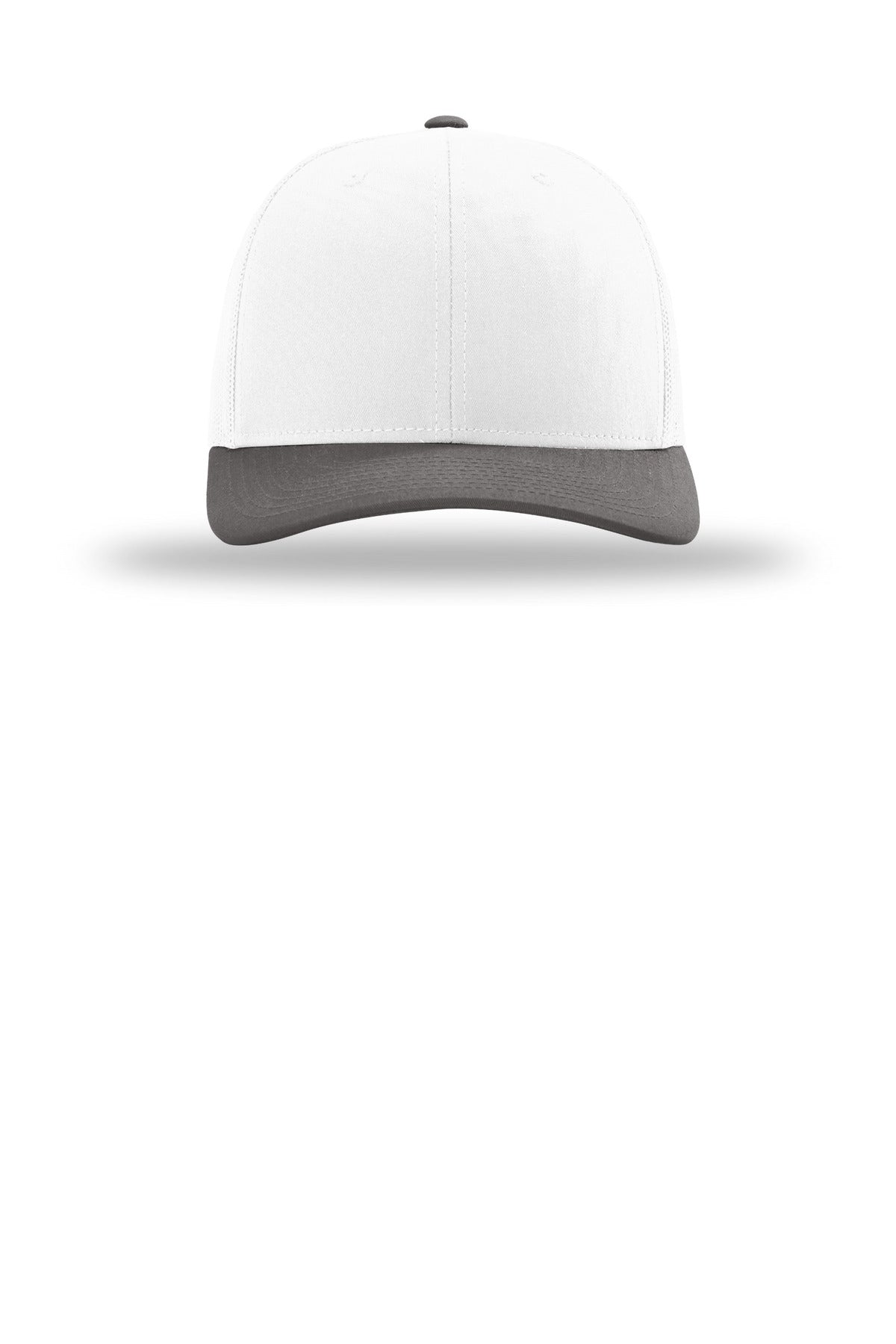 Front View of Wh/Wh/Char Richardson Trucker Cap 112