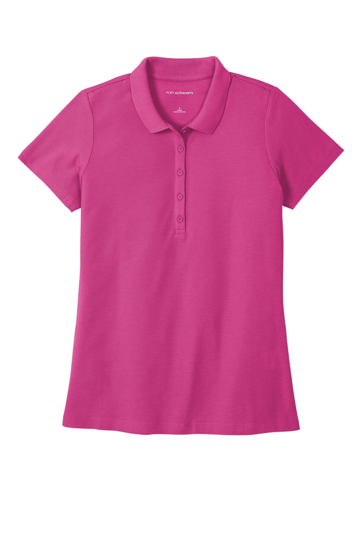 Front View of WildBerry Port Authority Women's SuperPro React Polo. LK810