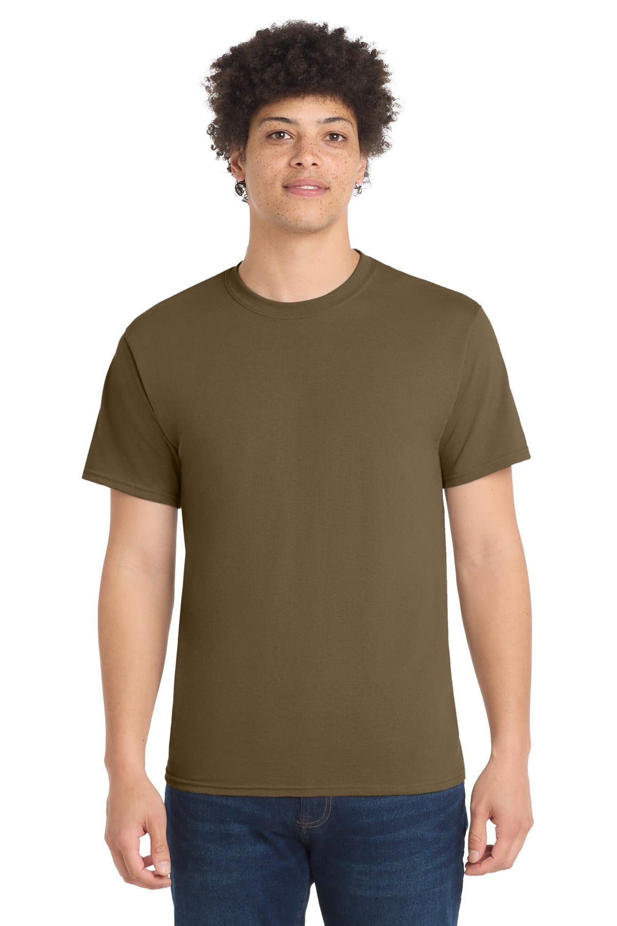 Front View of WoodlandBr Port & Co Core Blend Tee. PC55