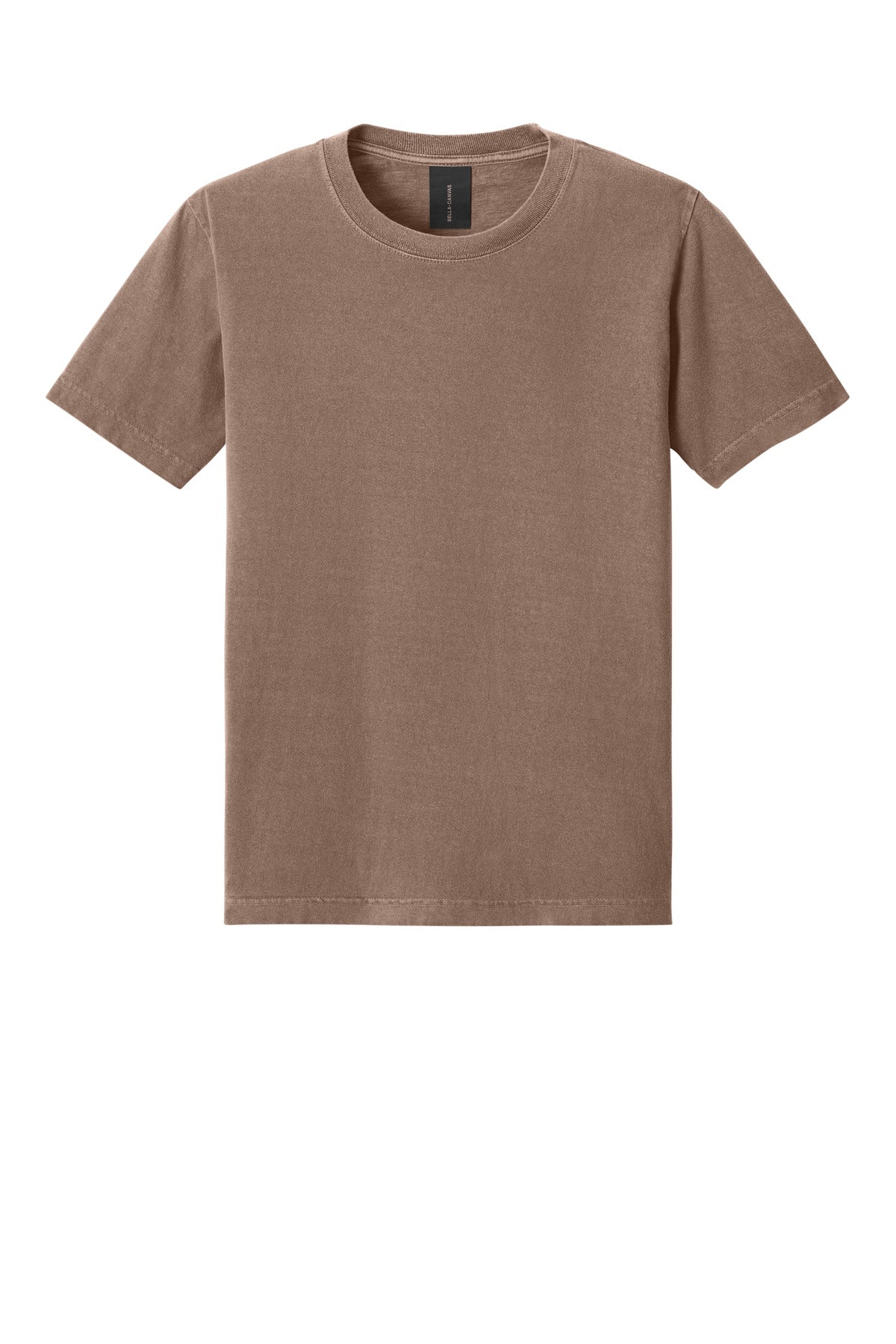 Front View of WshdCocoa BELLA+CANVAS Unisex Heavyweight Garment-Dyed Tee BC4810GD