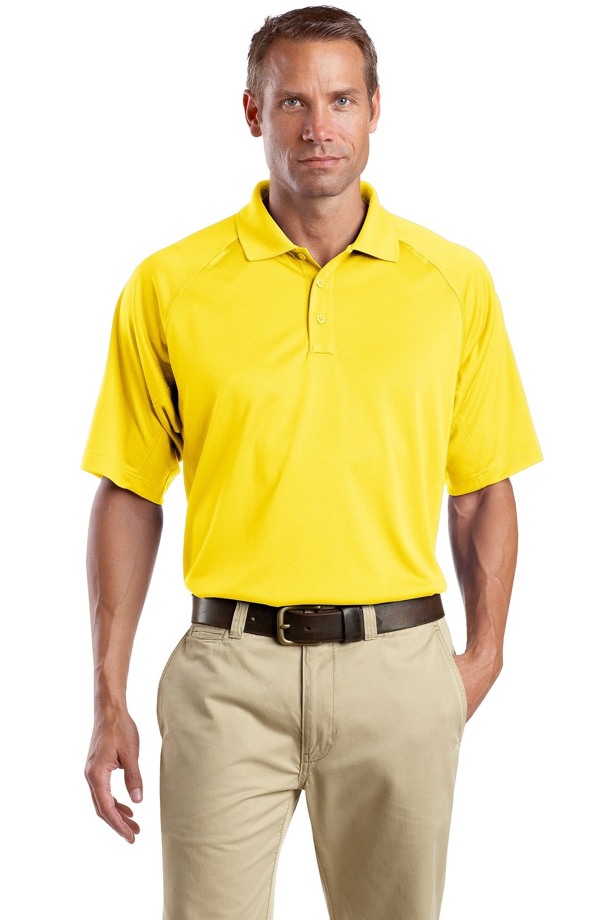 Front View of Yellow CornerStone - Select Snag-Proof Tactical Polo. CS410