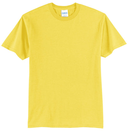 Front View of Yellow Port & Co Tall Core Blend Tee. PC55T