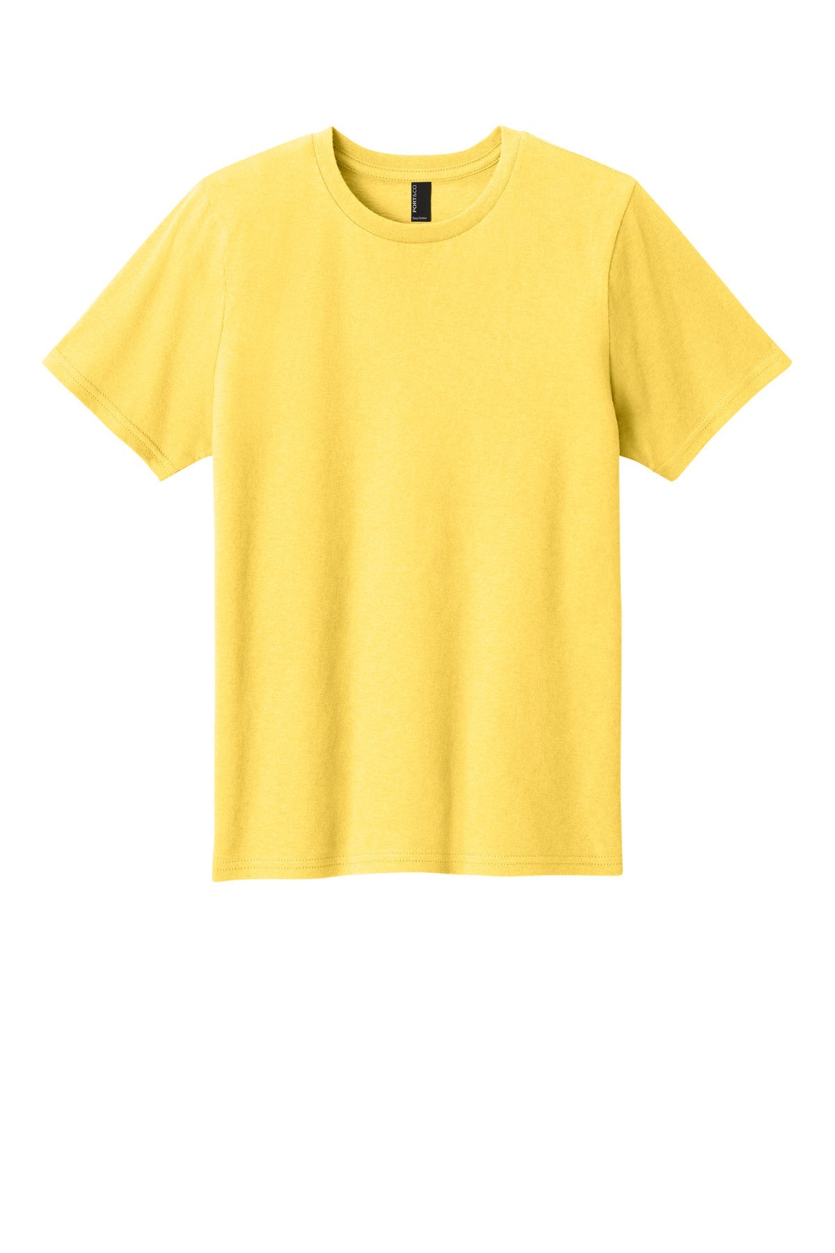 Front View of Yellow Port & Co Youth Easy Cotton Tee PC43Y
